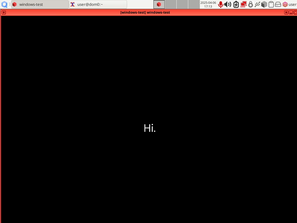 Windows 11 welcome page after installation in an HVM